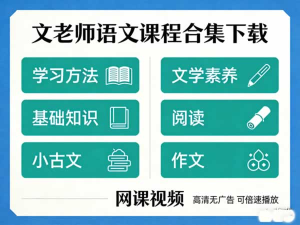 文老师语文课程合集（学习方法 基础知识 小古文 文学素养 阅读 作文 ） 网课视频